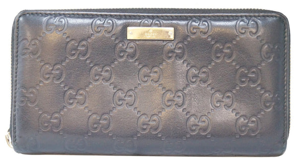 GUCCI GG Guccissima Leather Black Long Wallet