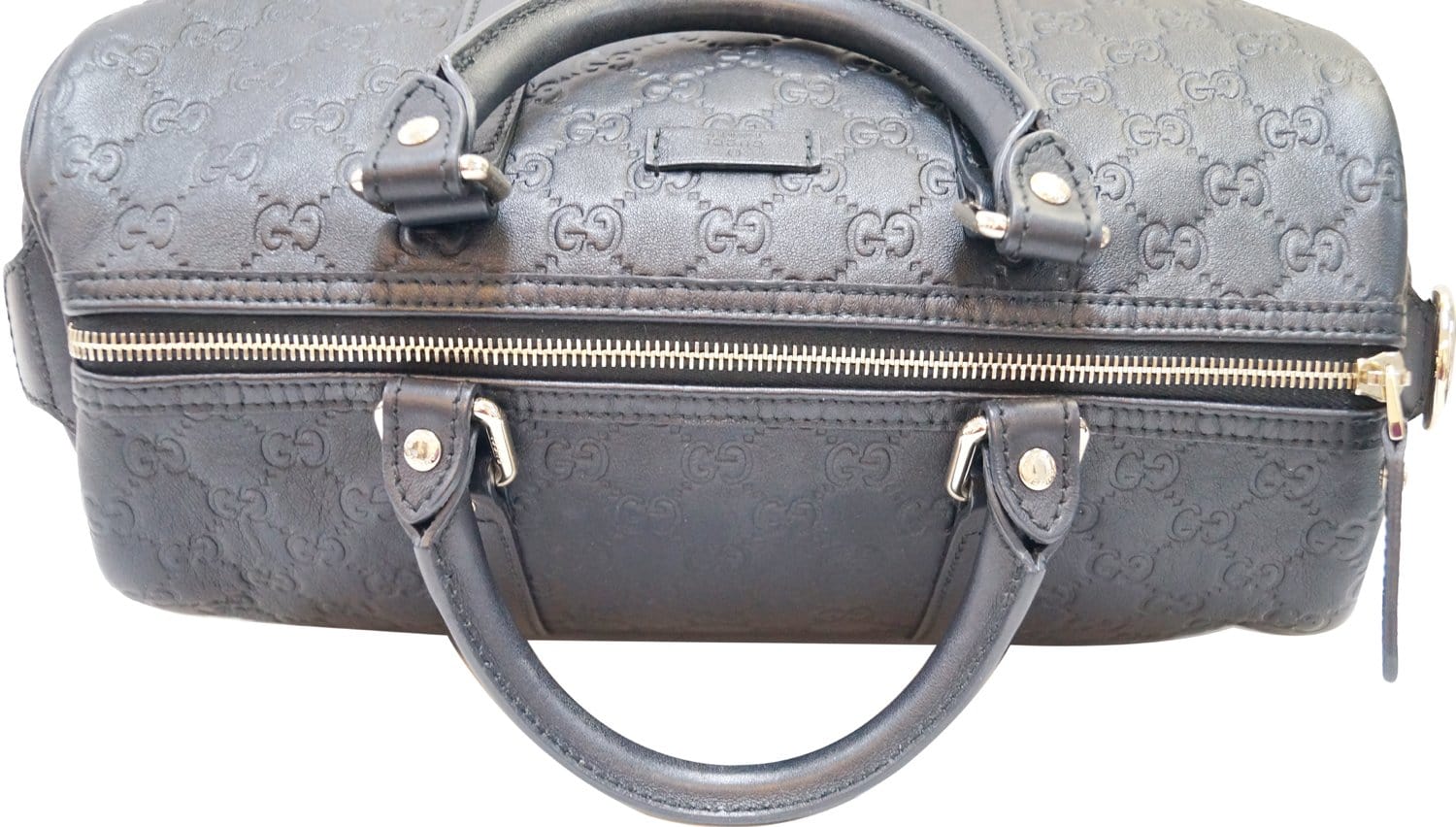 Authentic Gucci Black Guccissima Leather Boston Bag – Luxe Touch
