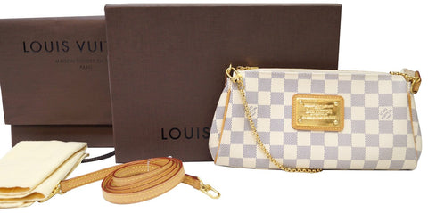 LOUIS VUITTON Damier Azur Eva Clutch Crossbody Bag