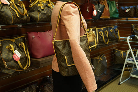 CELINE Macadam Pattern PVC Shoulder Bag