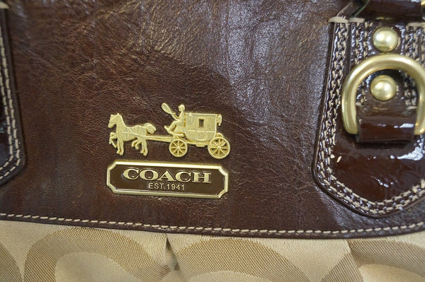 Coach Madison Sabrina Gold Logo Signature Satchel Handbag- Final Call