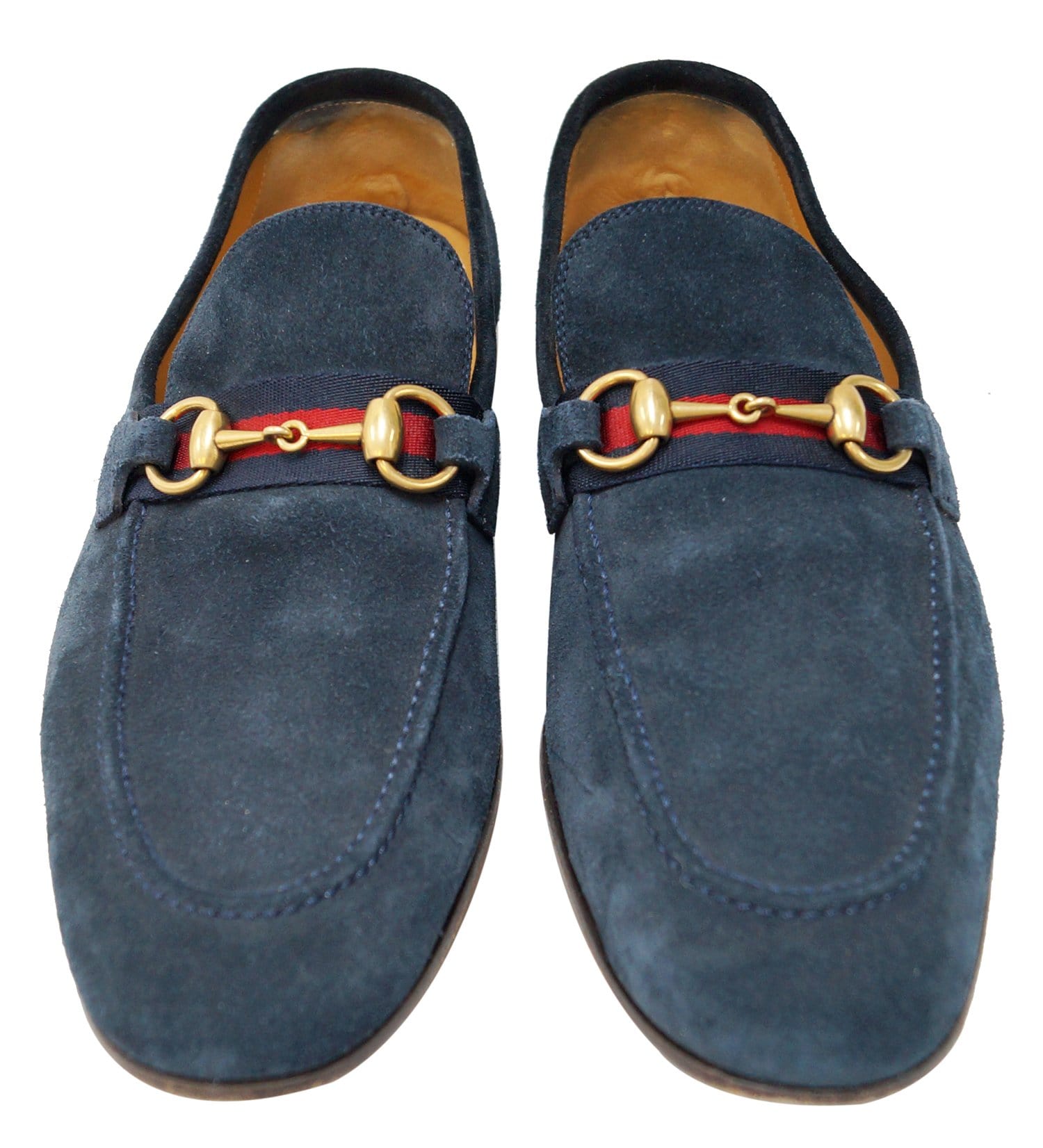 Arbitrage Garderobe Udfordring Gucci Horsebit Suede Moccasins Loafer with Web Men's Size 8