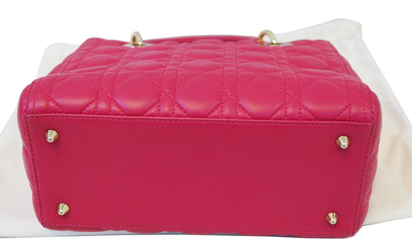 CHRISTIAN DIOR Bag - Cannage Pink Lambskin Lady Dior Bag - quilted