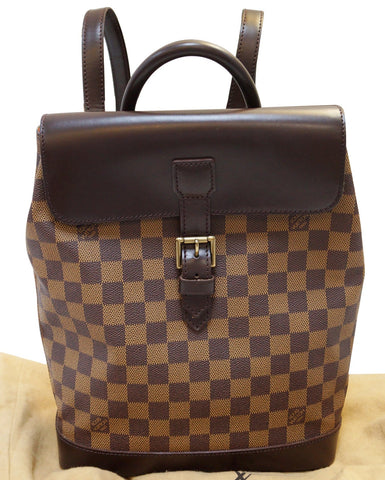 LOUIS VUITTON Damier Ebene Soho Backpack Bag