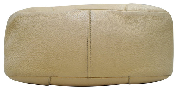 Prada Hobo Daino Shoulder Bag Cream Leather - Bottom View