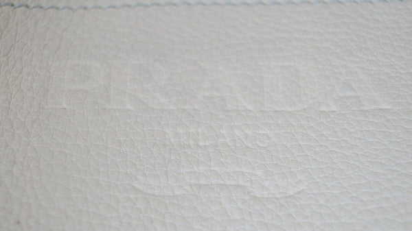 Prada Hobo Daino Shoulder Bag Cream Leather - Prada Logo