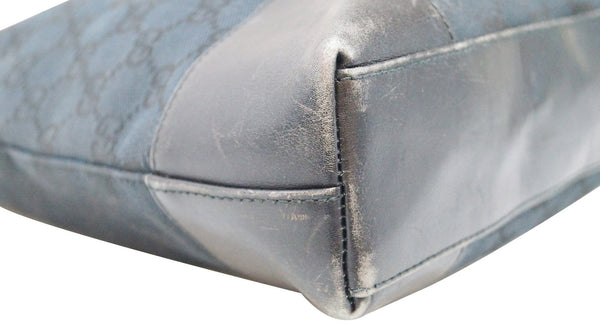 GUCCI GG Signature Monogram Black Leather Shoulder Bag 