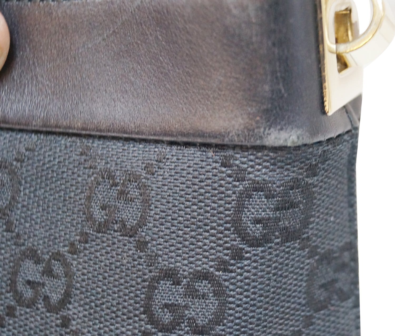 gucci black leather monogram bag