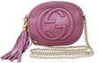 GUCCI Purple Leather Soho Disco Mini Chain Crossbody Bag