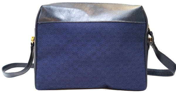 Gucci GG Canvas Blue Messenger Bag Vintage