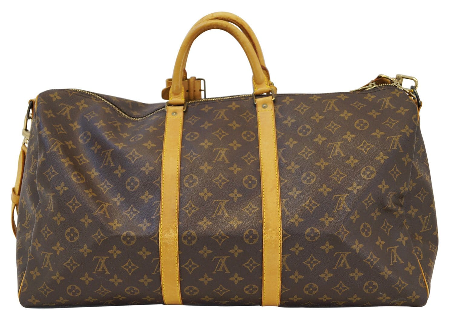 Handbags Louis Vuitton Louis Vuitton Monogram Tapestry Keepall Bandouliere 50 Boston M57285 Auth 48047A