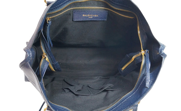 Balenciaga Metallic Edge City Shoulder Handbag - interior