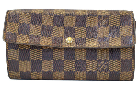 LOUIS VUITTON Damier Ebene Sarah Long Bifold Wallet