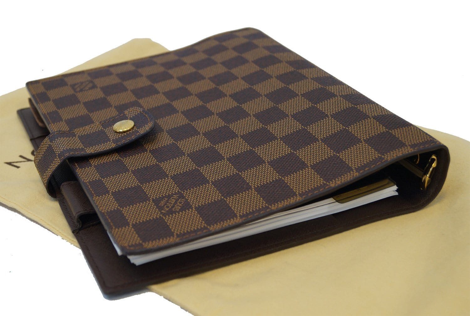 New Louis Vuitton PM checkered agenda Dark brown Cloth ref.184851