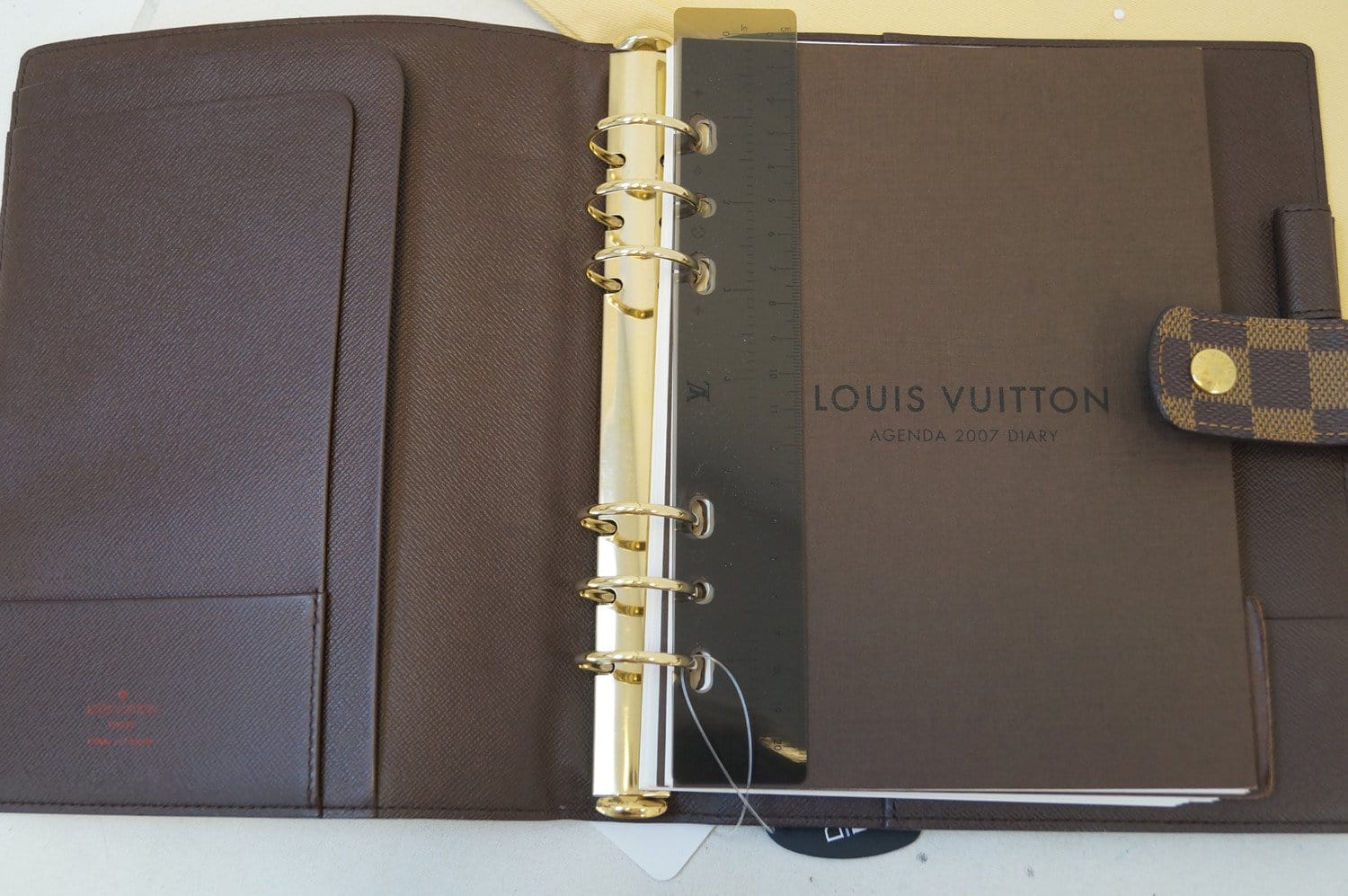 New Louis Vuitton Damier Ebene Large Ring Agenda Planner Cover GM R20107 🤎