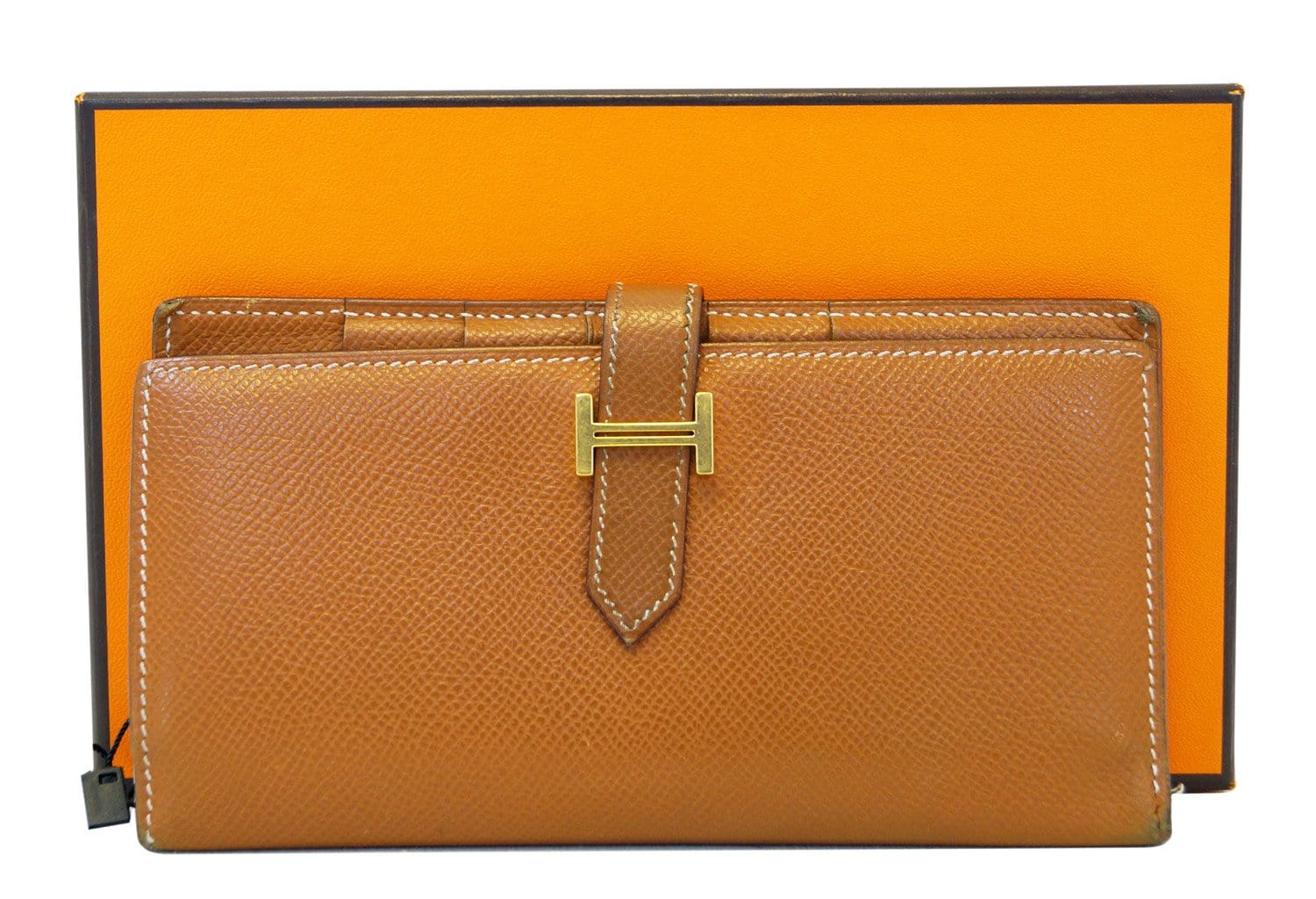 Hermes, Bags, Authentic Hermes Bearn Bifold Wallet Gold