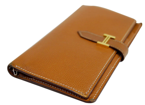 HERMES Bearn Epsom Leather Noisette Long Bifold Wallet - Final Call