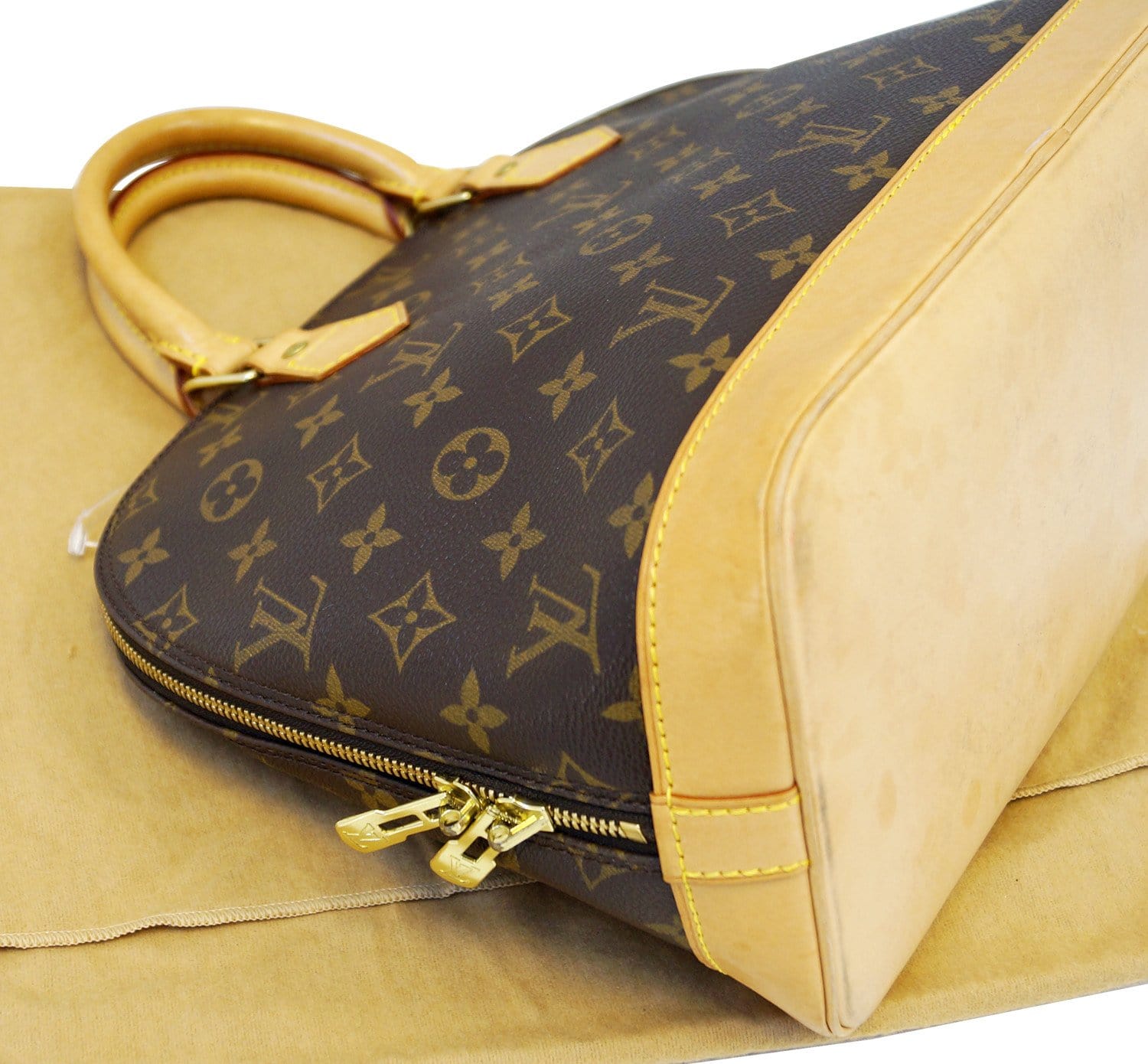 Louis Vuitton Women Handbags Alma Brown Leather For Sale at