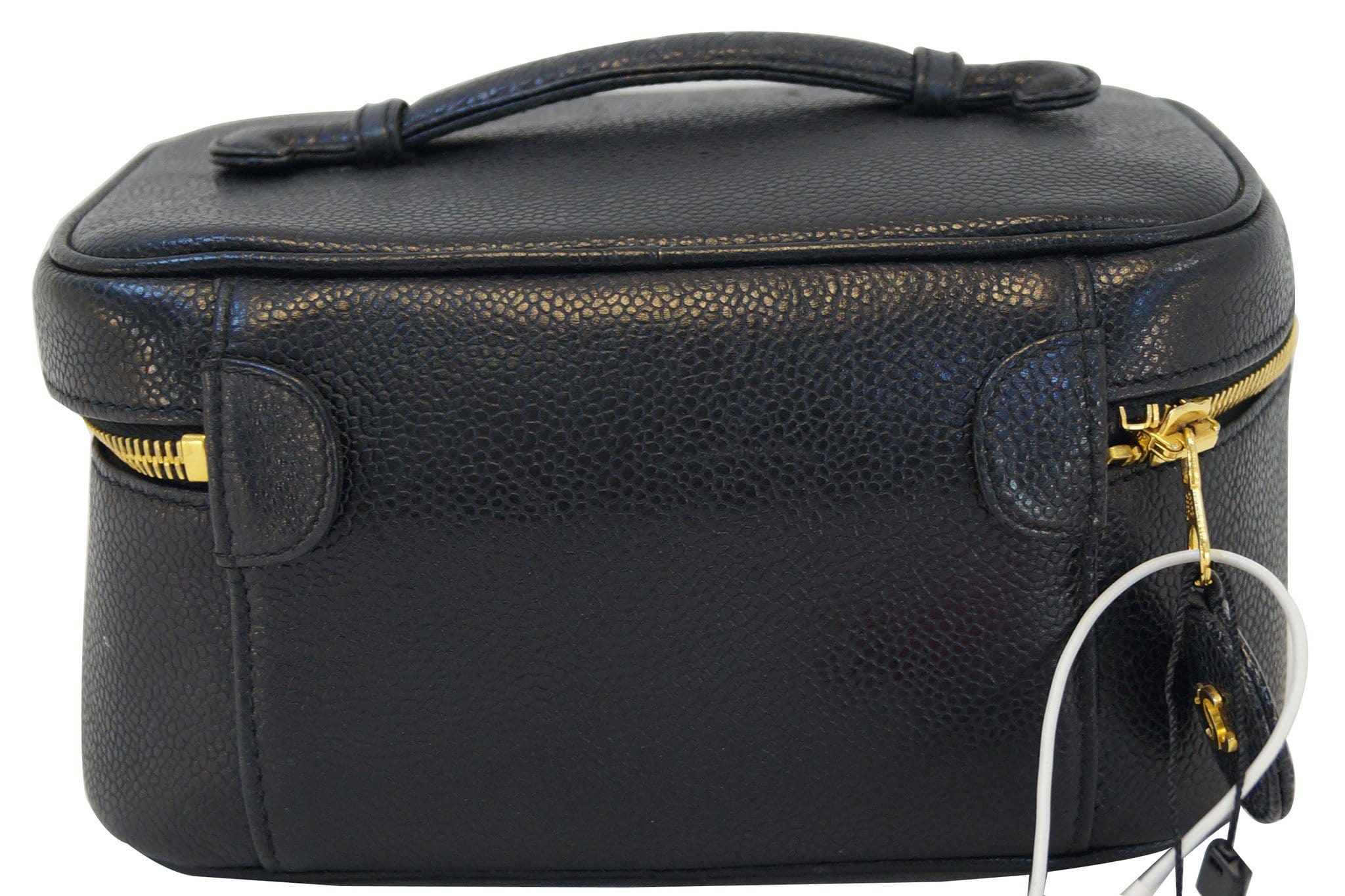 CHANEL Caviar Skin Vanity Bag Hand Bag Cosmetic Bag Black A01998 in 2023