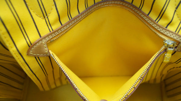 LOUIS VUITTON Monogram Canvas Neverfull MM Shoulder Bag Yellow Interior