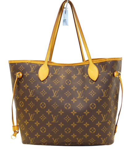 LOUIS VUITTON Monogram Canvas Neverfull MM Shoulder Bag Yellow Interior