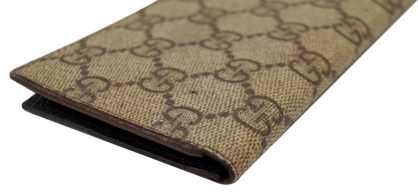 GUCCI Brown GG Canvas Checkbook Cover 162358