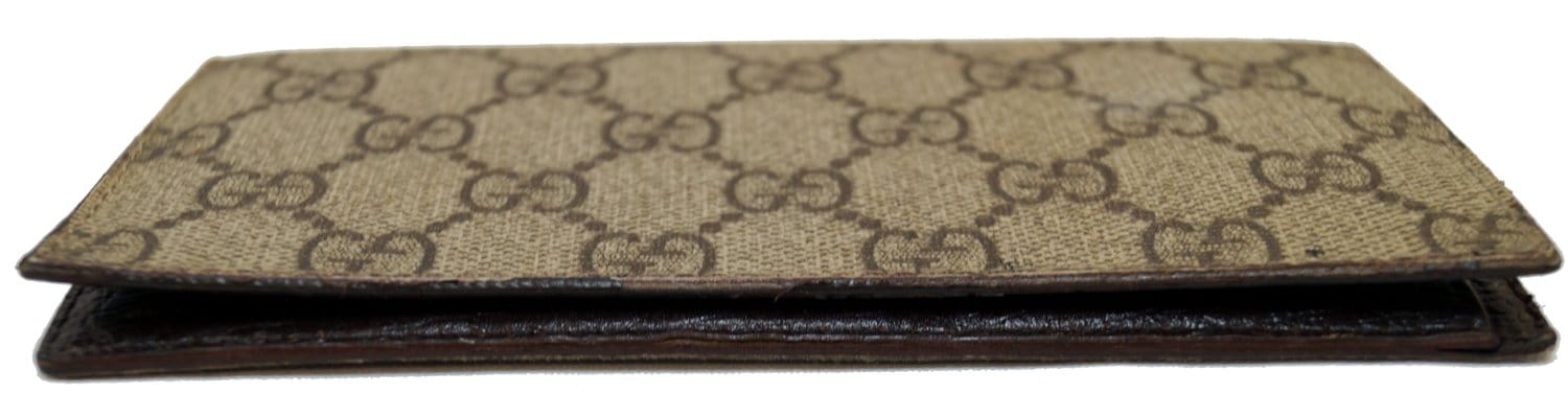 Gucci Vintage Brown GG Coated Canvas Checkbook Case For Sale at 1stDibs
