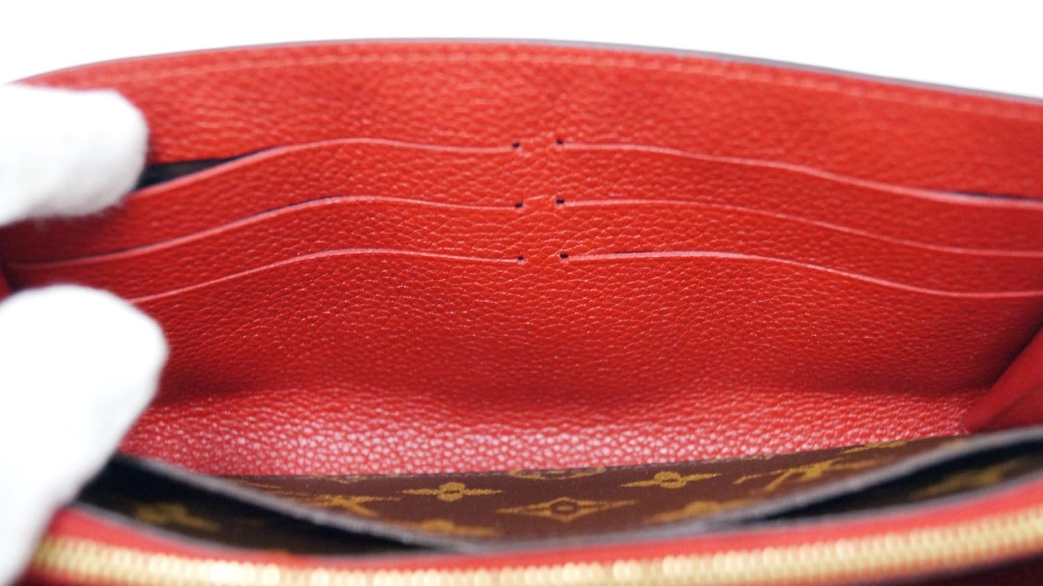 Louis Vuitton – Pallas Wallet Monogram Red Leather – Queen Station