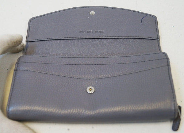 Michael Kors Jet Set Wallet Slim Flap Bag in Gray open view