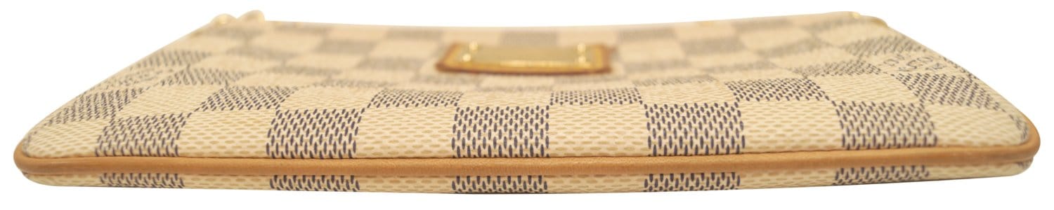 White Louis Vuitton Damier Azur Pochette Milla Trunks Labels MM Baguet –  Designer Revival