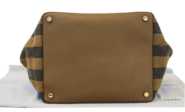 Fendi Pecan Canvas Leather - Fendi Shoulder Bag - bottom view