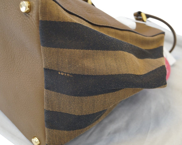 Fendi Pecan Canvas Leather - Fendi Shoulder Bag - corner