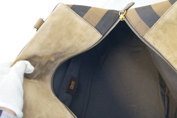 Fendi Pecan Canvas Leather - Fendi Shoulder Bag - inside look