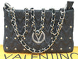 Valentino By Mario Valentino Vanille Studs Leather Shoulder Bag 