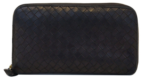 BOTTEGA VENETA Intrecciato Woven Leather Zip Around Wallet - Sale