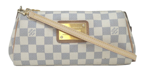 LOUIS VUITTON Damier Azur Eva Clutch Messenger Crossbody Bag