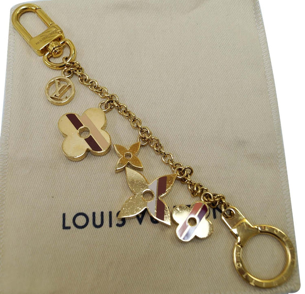 LOUIS VUITTON Flower Stripes Bag Charm
