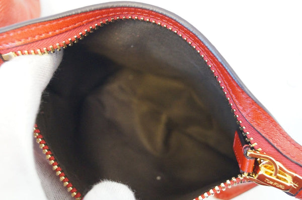 TOM FORD Alix Leather Red Pouch Padlock & Zip Shoulder Bag