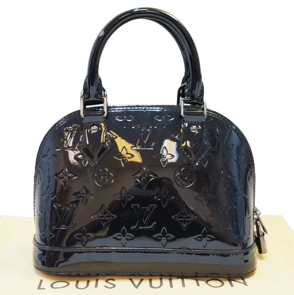 LOUIS VUITTON Black Magnetique Monogram Vernis Alma BB Satchel Bag