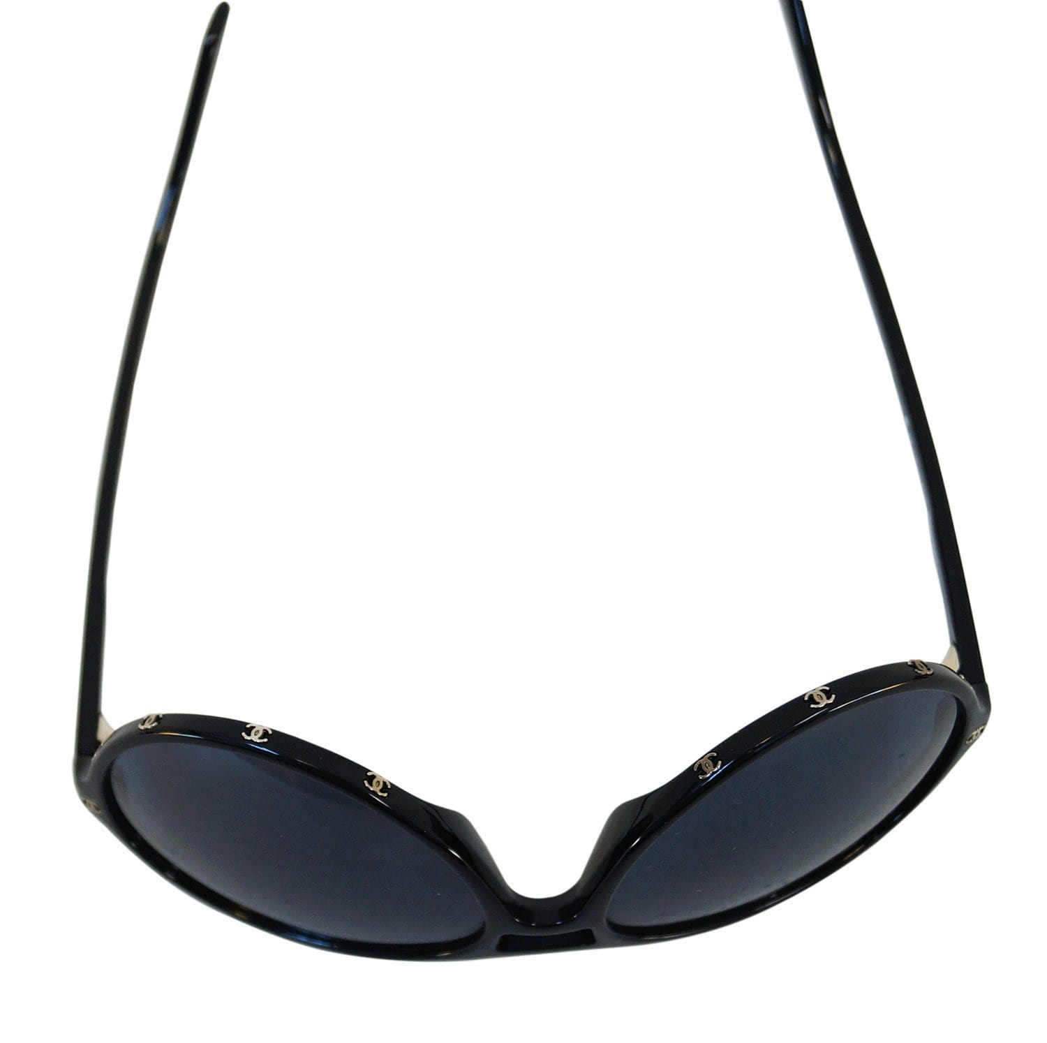 Chanel Black Gray Shield Sunglasses