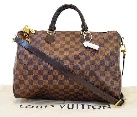 LOUIS VUITTON Damier Ebene Speedy 35 Bandouliere Handbag