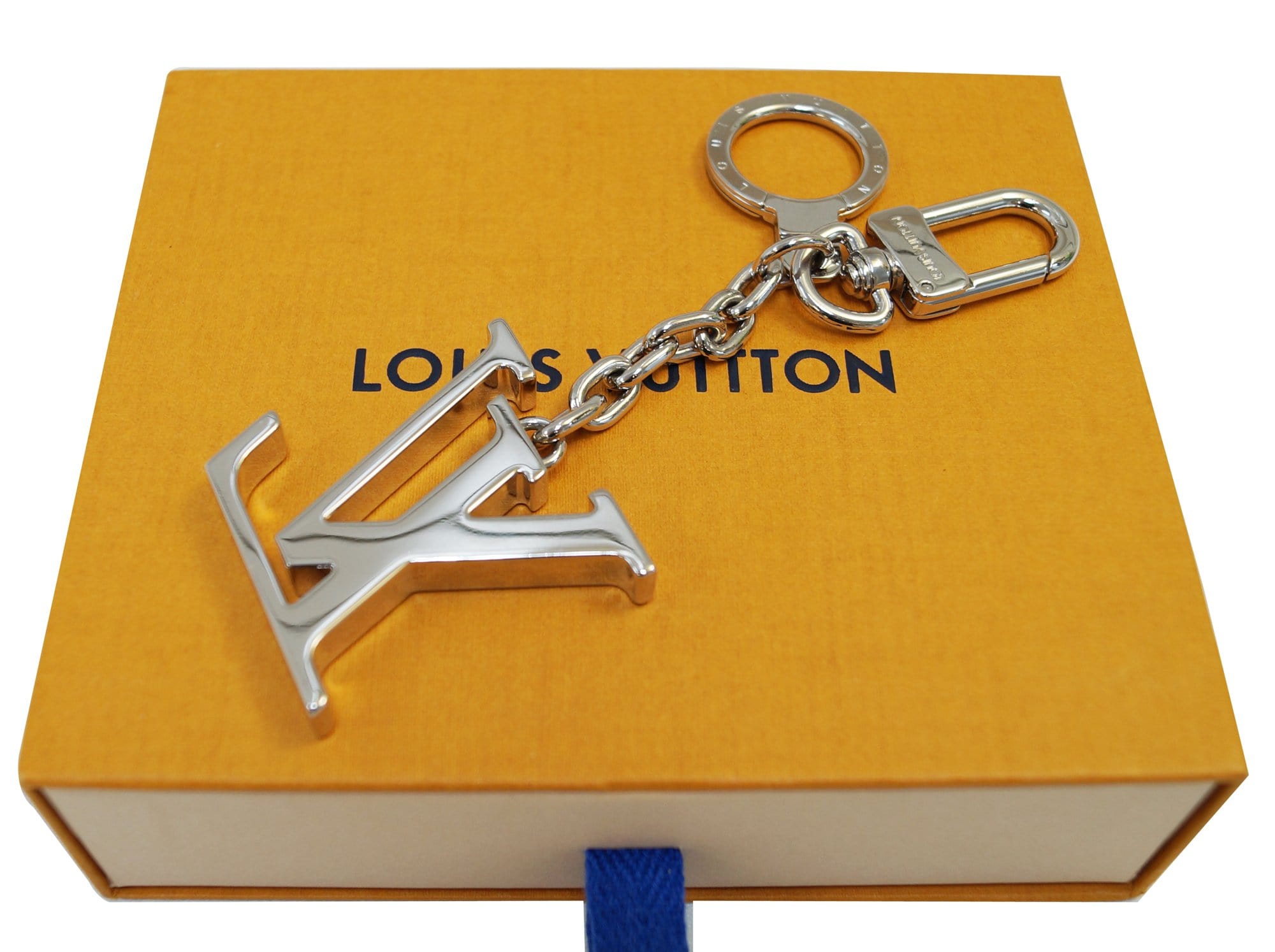 LOUIS VUITTON LV Facettes Bag Charm Key Holder Silver