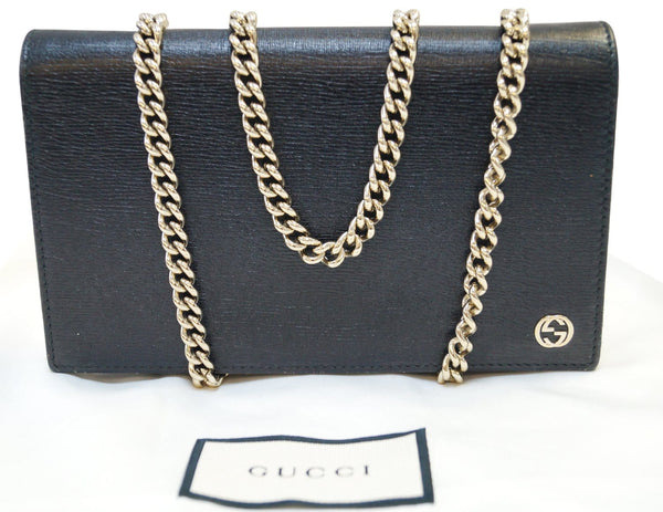 GUCCI Chain Black Crossbody Clutch Bag 354697