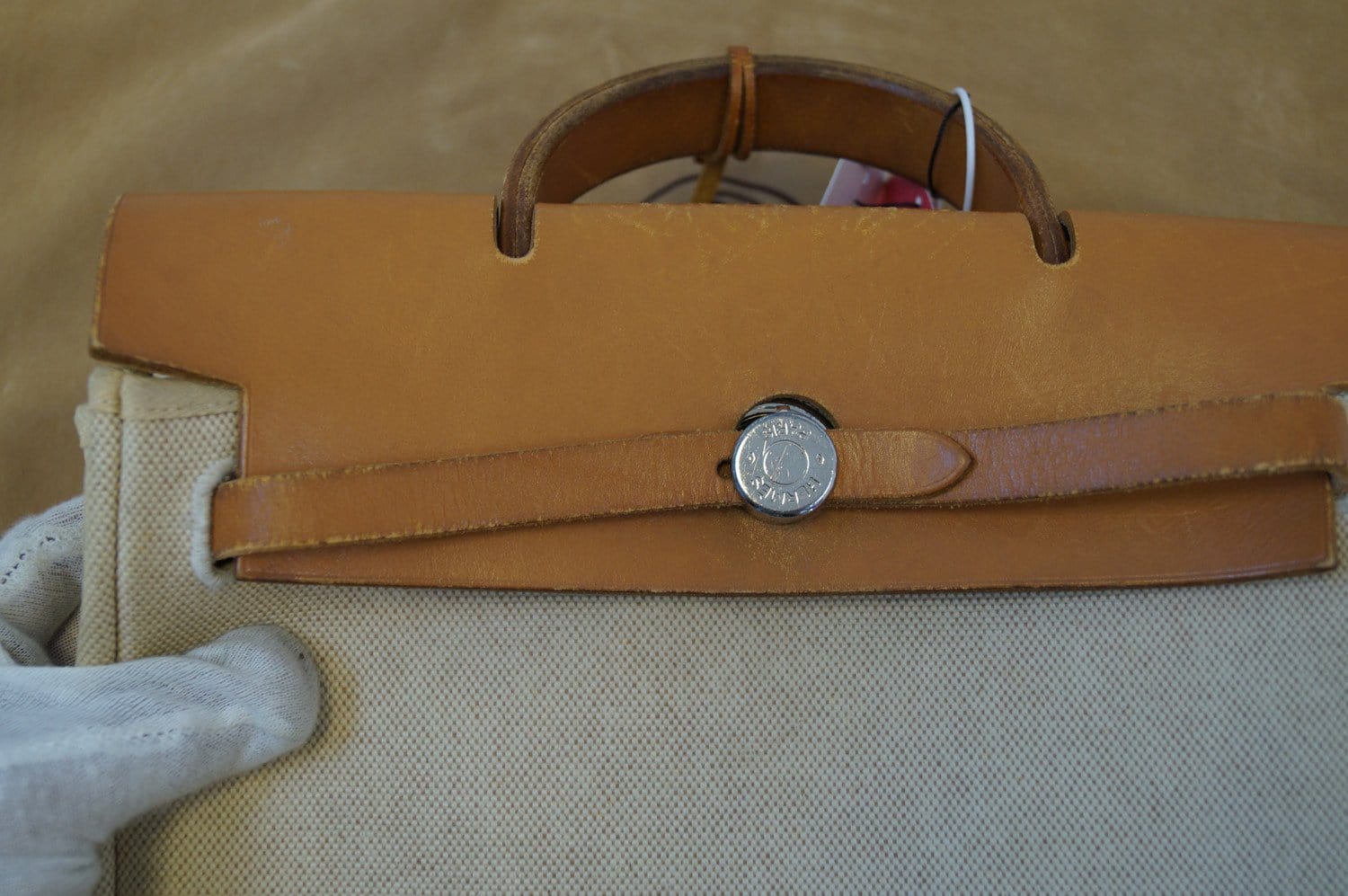 Hermes Hermes Herbag PM 2 in 1 Canvas Brown Leather Shoulder Bag
