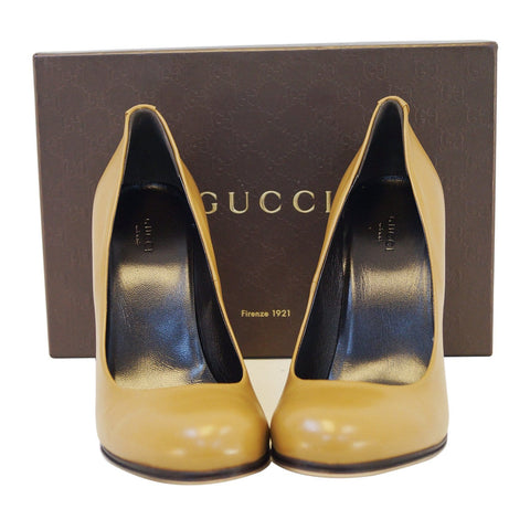 GUCCI Leather Heel Pump Interlocking G 329837 Size 40