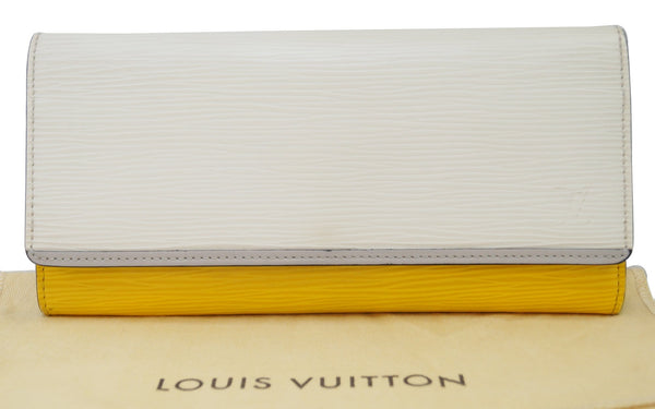 LOUIS VUITTON Epi Portefeuille Flore Long Wallet White Yellow 