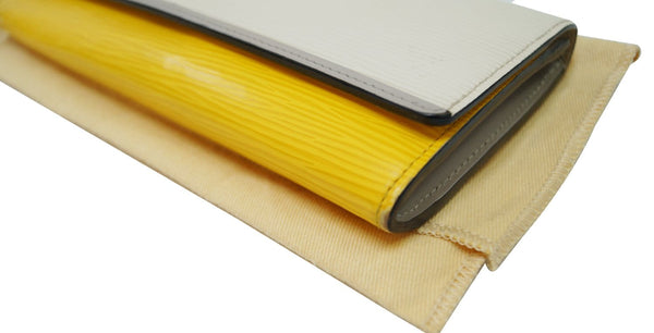 LOUIS VUITTON Epi Portefeuille Flore Long Wallet White Yellow 