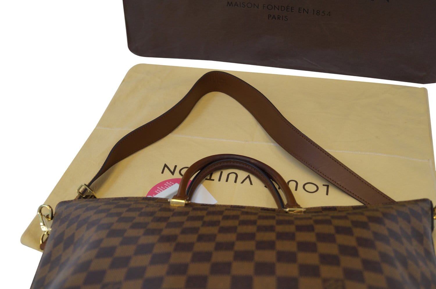 Authentic Louis Vuitton Belmont Tote Work Bag in Damier Ebene