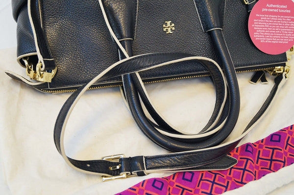 Tory Burch Black 2 Way Leather Shoulder Handbag E2854