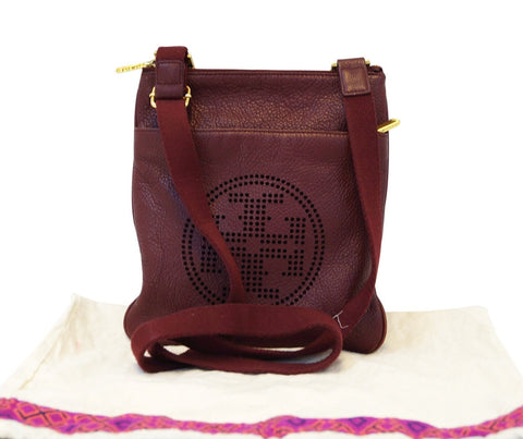Tory Burch Maroon Crossbody Leather Bag E2849
